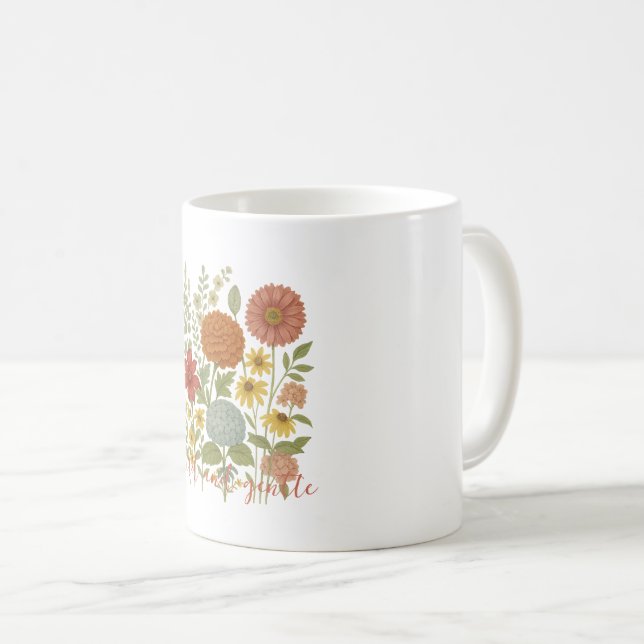 Mug floral boheme "Wild and Gentle" Inspiring (Front Right)