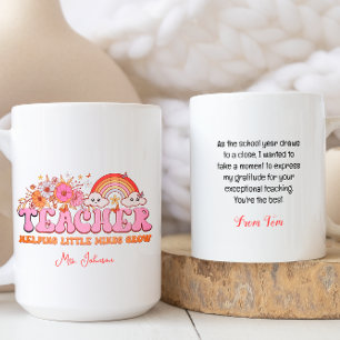 Mug Floral Boho Rainbow Journée mondiale des enseignan