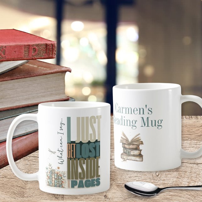 Mug Floral Bookish Romance Book Lovers Personnalisé (cute romance book lovers mug for birthday gift or holiday gift ideas for her mom sister aunt besties)