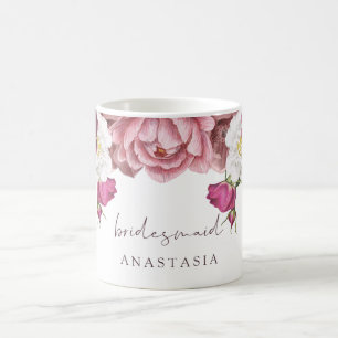 Mug Floral Bourgogne Mariage Bridesmaid