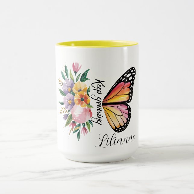 Mug Floral Butterfly Design  (Centre)