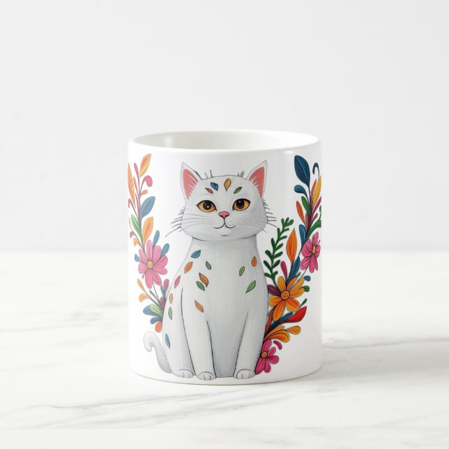 Mug Floral Cat (Centre)