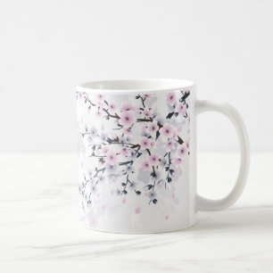Mug Floral Cerisier Fleur Dusky Rose Mauve