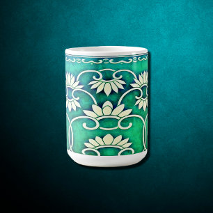 Mug Floral chinois bleu-vert