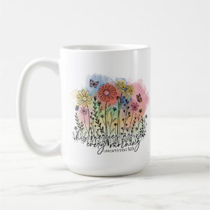 Mug floral des femmes chrétiennes avec versets de