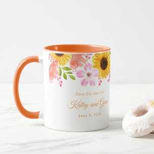 Mug floral-Enregistrer la date