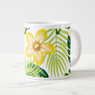 Mug Floral et Palmier Tropical Ensoleillé d'Été