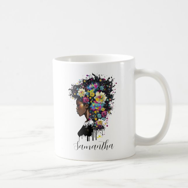 Mug Floral étincelante Africaine Américaine (Droite)