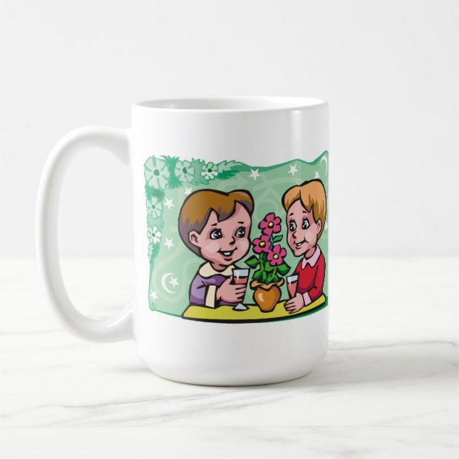 Mug Floral Gemini jumeaux garçons avec fleurs (Gauche)