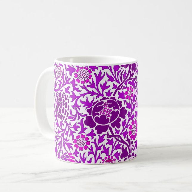 Mug Floral jacobéen, Améthyste pourpre et Lilac (Devant gauche)