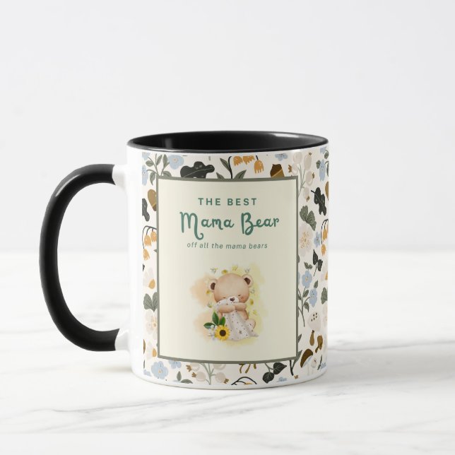 Mug Floral Mama Typography Design (Gauche)