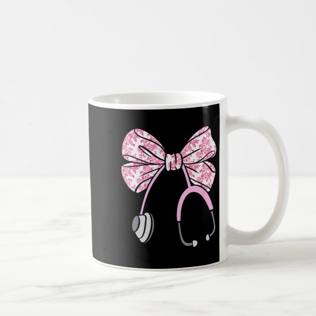 Mug Floral Nk Coquette Bow Rn Nurse Stethoscope Nursin (Droite)
