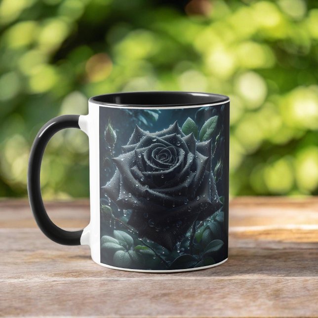 Mug Floral noir Rose (Créateur téléchargé)