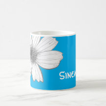 Floral Nom personnalisé Bleu clair