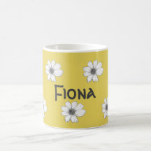 Floral Nom personnalisé Moutarde Jaune