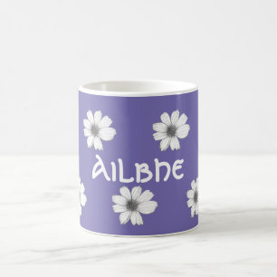 Mug Floral Nom personnalisé violet