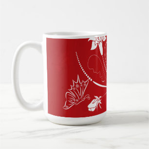 Mug Floral rouge et blanc moderne