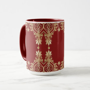Mug floral rouge or moderne