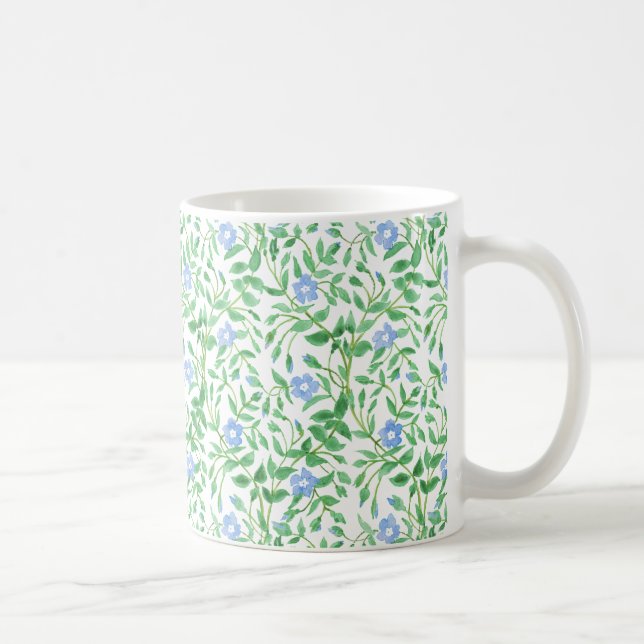 Mug Floral style champêtre Bleu Blanc Périwinkle Motif (Droite)