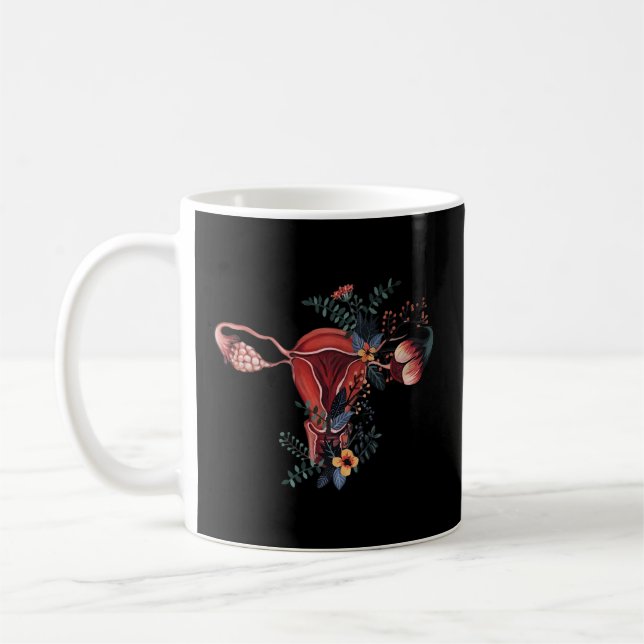 Mug Floral Vagina Uterus Sauvage esprit féministe Votr (Gauche)