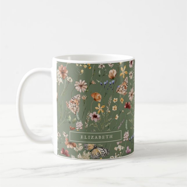 Mug Floral Vert (Gauche)