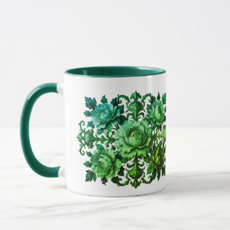 Mug floral vert