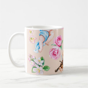 Mug Florales angéliques : Motif cupide Vintage