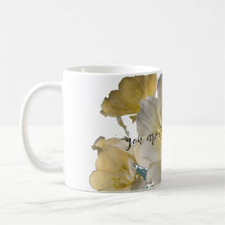 Mug floraux jaune pastel