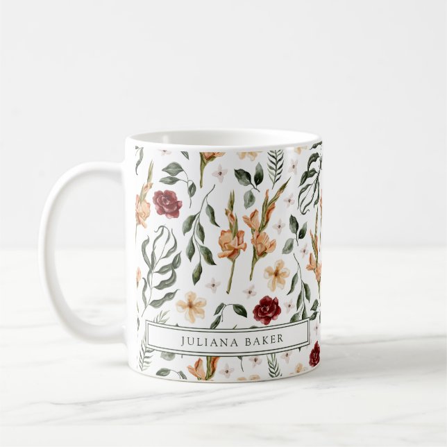 Mug Flore délicate personnalisée (Gauche)