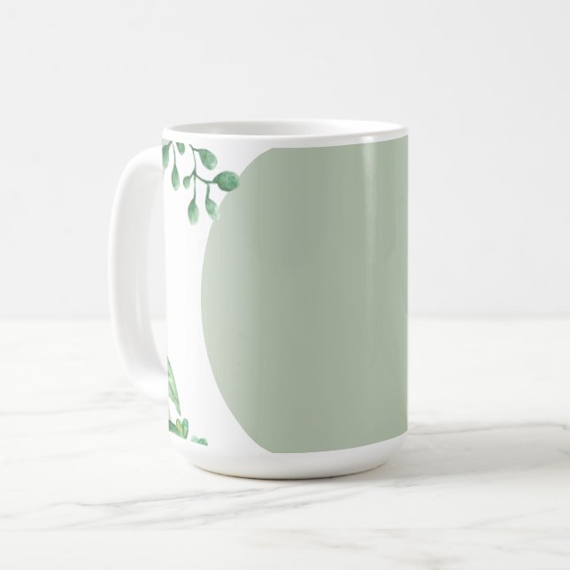 Mug Flore verte personnalisée 1 image (Devant gauche)