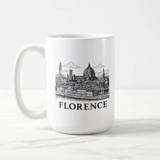 Mug Florence Cityscape - Duomo Cathedral Line Art (Gauche)