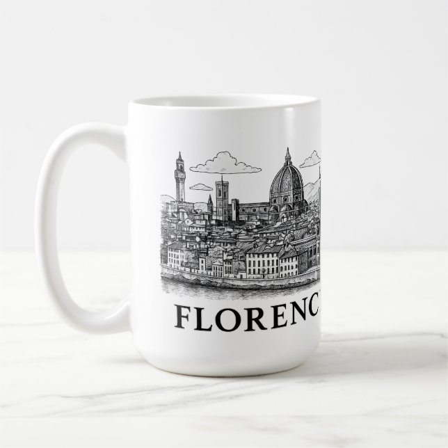 Mug Florence Cityscape - Duomo Cathedral Line Art (Gauche)