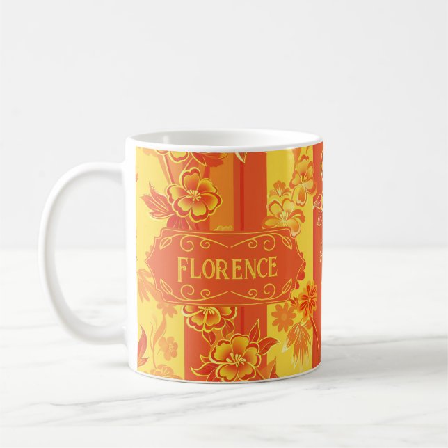 Mug Florence Floral jaune et orange (Gauche)