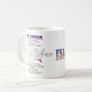 Mug Floride état américain sur la carte et des informa