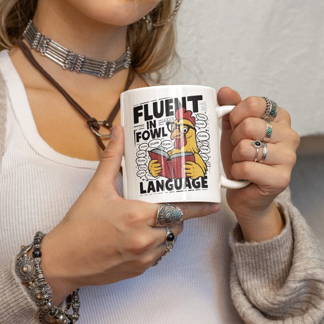 Mug Fluent de lecture des coqs dans le langage Fowl (Créateur téléchargé)
