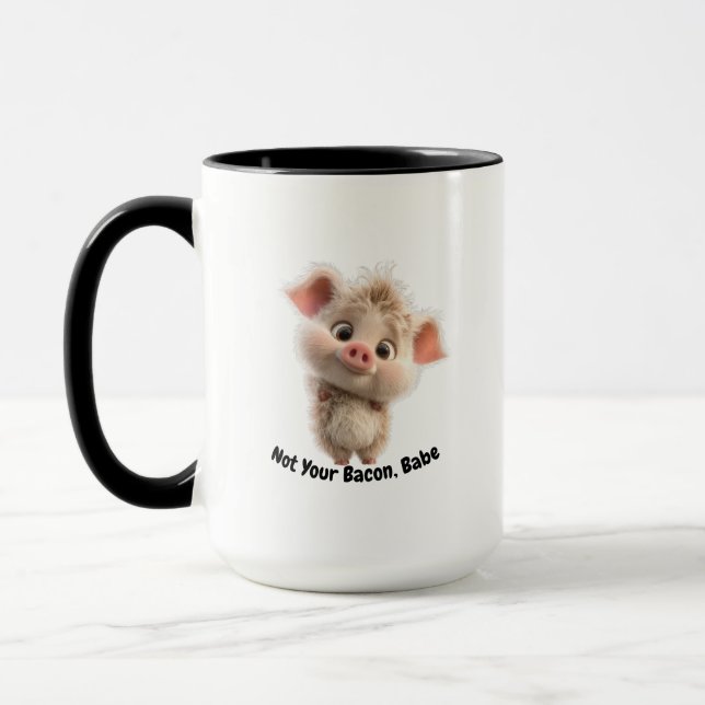 Mug Fluffy Piglet with Big Eyes - Be Kind Go Vegan (Gauche)