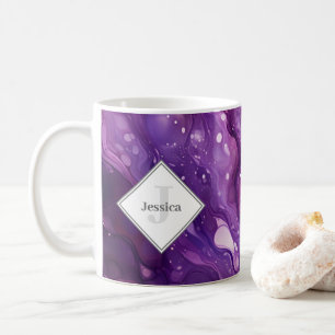 Mug Fluide violet monogramme Art violet violet vibre