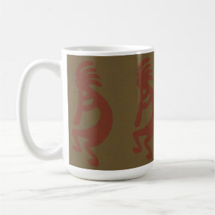 Mug Flûte Jouer Kokopelli Figure - Rouge sur Vert