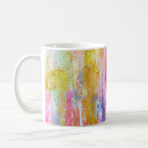 Mug Flux Abstraits de peintures au mur. Texte moderne