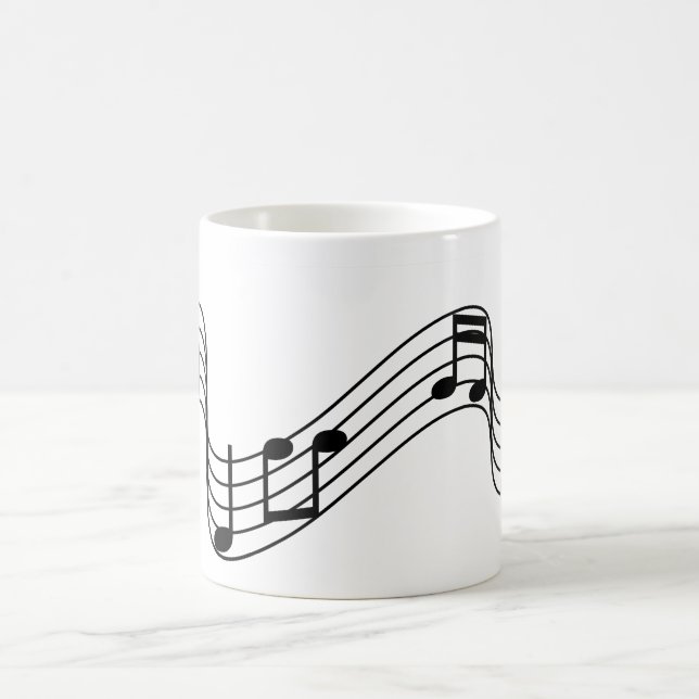 Mug Flux de notes musicales noires à l'échelle (Centre)