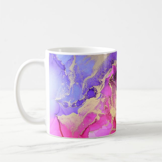Mug Flux D'Encre D'Or Rose De Luxe. Calques liquides d (Gauche)