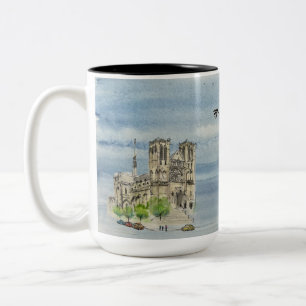 Mug: Flying Joanna and Grace Cathedral Two-Tone Coffee Mug