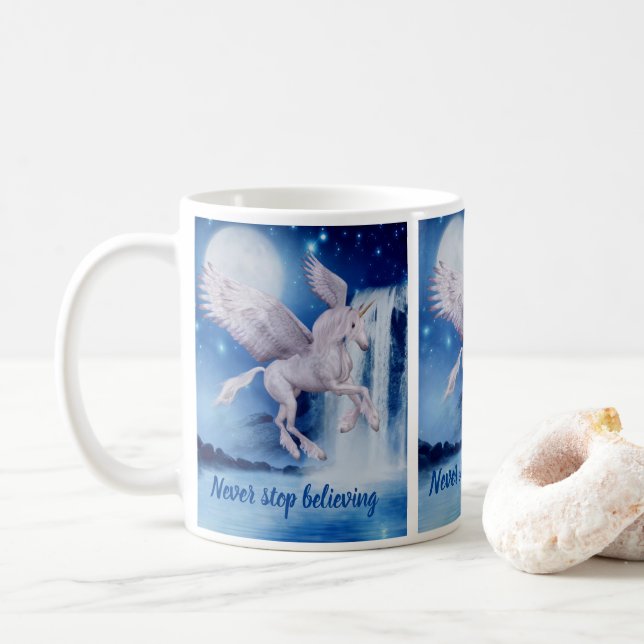 Mug Flying Unicorn Waterfall croire Inspirational (Avec donut)
