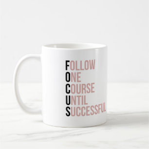 Mug Focus motivation entreprise soumission rose typogr