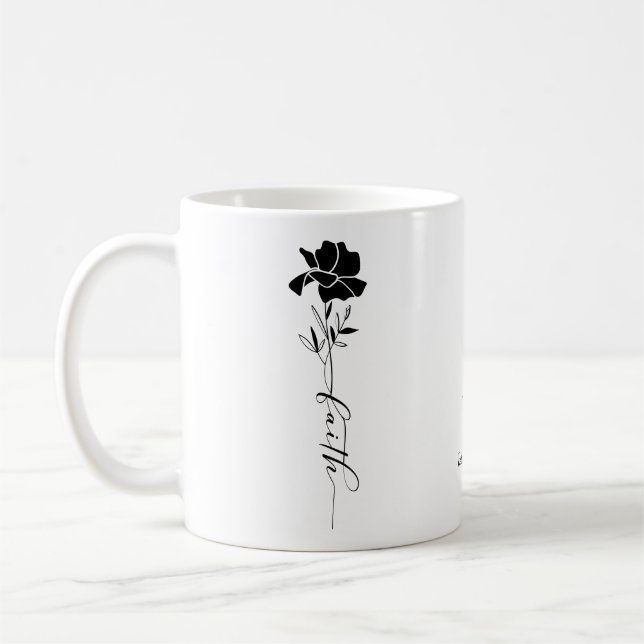 Mug Foi chrétienne personnalisée Floral (Gauche)