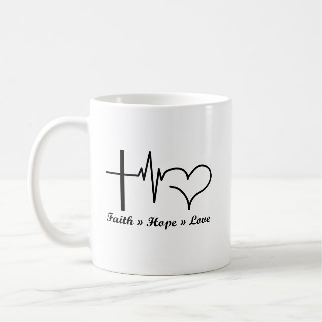 Mug Foi de coeur Espérance Amour chrétien et catholiqu (Gauche)