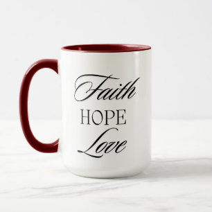 Mug Foi, Espoir Amour Design minimaliste