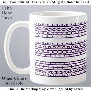 Mug Foi Espoir Amour Tendance Message Caché Blanc