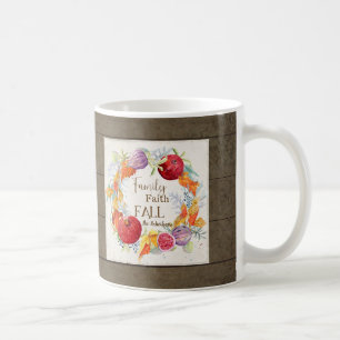 Mug Foi familiale Chute w Nom Automne Wreath Aquarelle