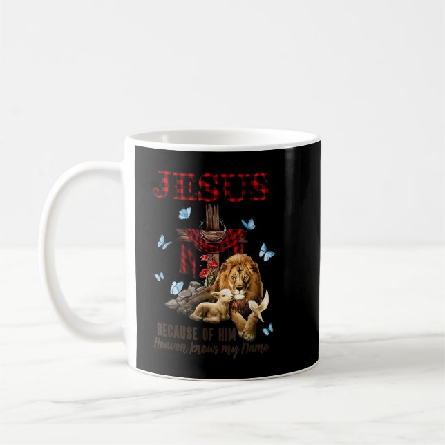 Mug FOI Jésus Lion Agneau Ciel connaître mon nom (Gauche)